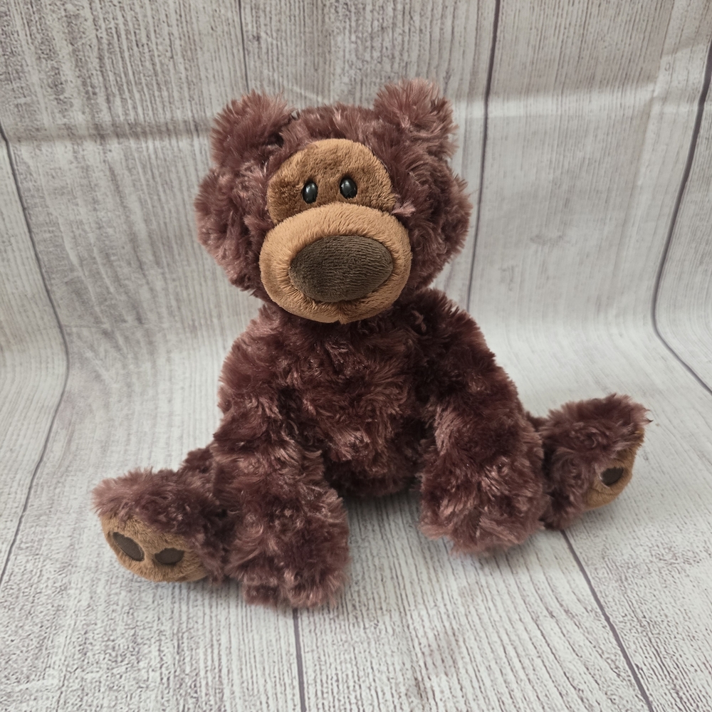 Gund Fluffy Brown Stuffed Bear Philbin Plush